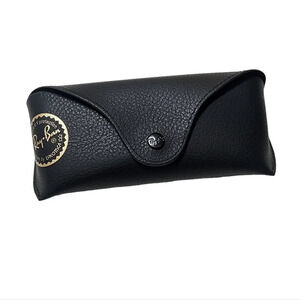 RAY-BAN Black Pebbled Leather Sunglasses Case